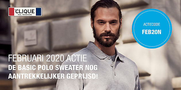 Aanbieding Basic Polo Sweater Reclame en Borduurstudio An Zuidbroek