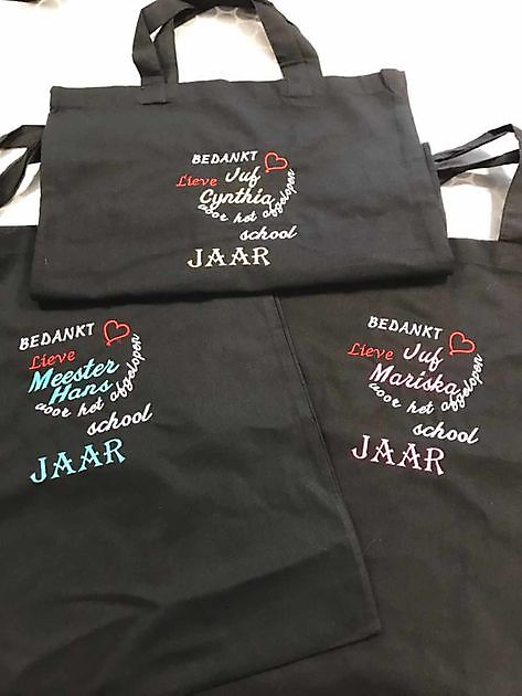 School: Geslaagd, diploma cadeau en juf/meester bedankjes - Reclame en Borduurstudio An Zuidbroek