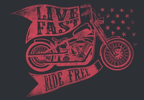 Live Fast Ride Free - Reclame en Borduurstudio An Zuidbroek