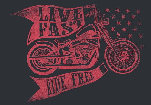 Live Fast Ride Free Reclame en Borduurstudio An Zuidbroek