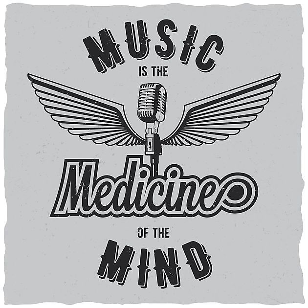 Music Is The Medicine Of The Mind - Reclame en Borduurstudio An Zuidbroek