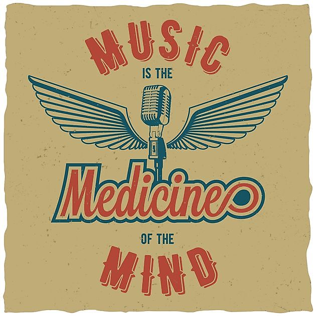 Music Is The Medicine Of The Mind - Reclame en Borduurstudio An Zuidbroek